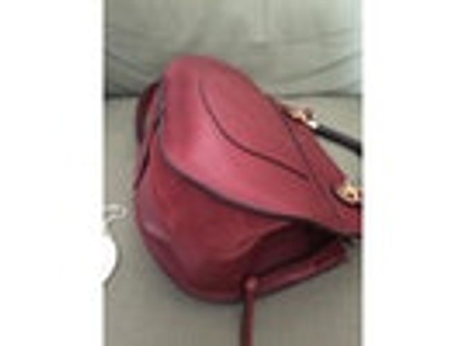 Borsa a tracolla Chloé Goldie rossa in pelle e scamosciata Rosso Bordò - vista 6
