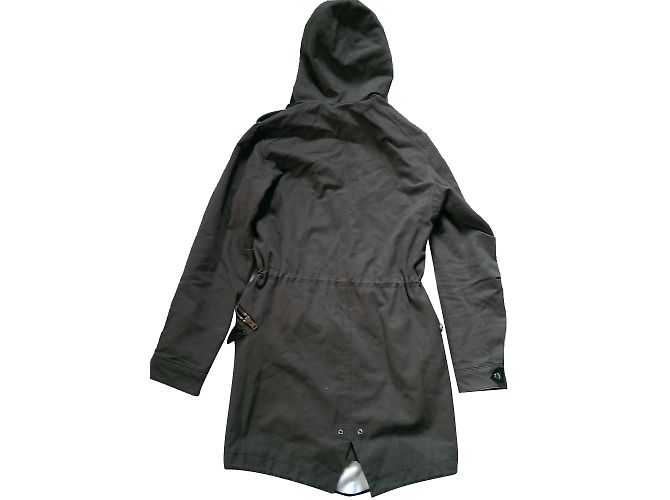 Parka kaki The Kooples con inserti in pelle e cappuccio Cachi - vista 2
