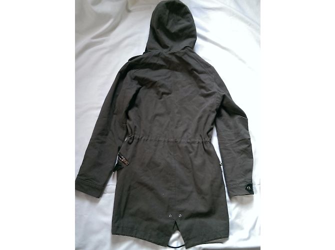 Parka kaki The Kooples con inserti in pelle e cappuccio Cachi - vista 4