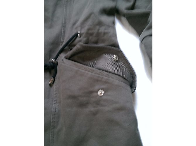 Parka kaki The Kooples con inserti in pelle e cappuccio Cachi - vista 8