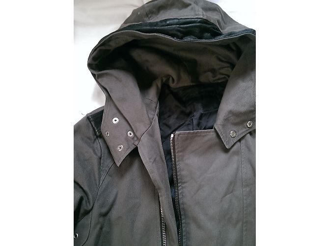 Parka kaki The Kooples con inserti in pelle e cappuccio Cachi - vista 9