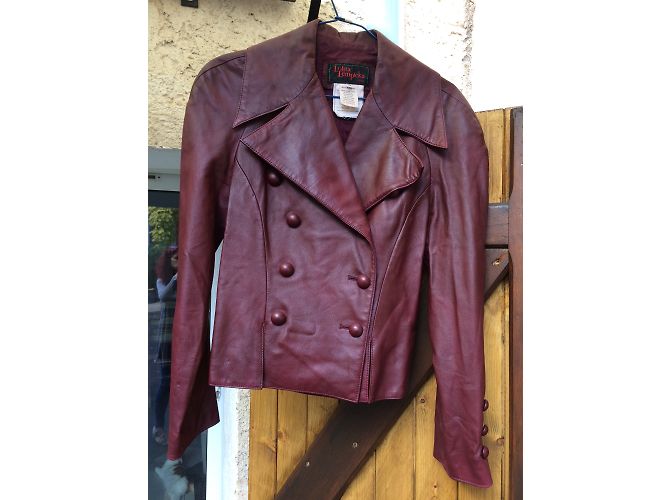 Chaqueta de cuero Lolita Lempicka rojo oscuro Burdeos - vista 3
