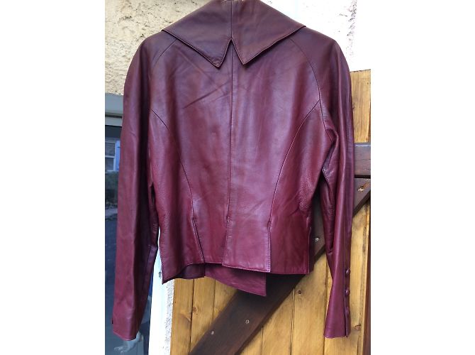 Chaqueta de cuero Lolita Lempicka rojo oscuro Burdeos - vista 4