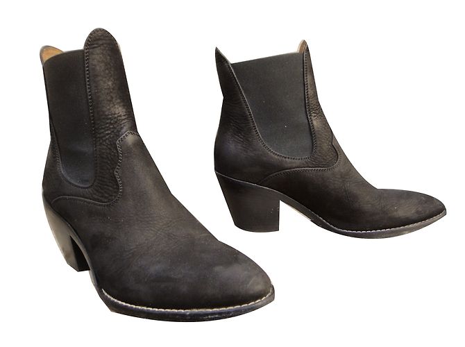 Botines Chloé de ante negro - vista 2