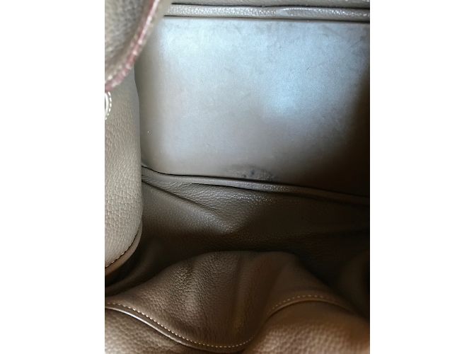 Borsa a mano Hermès Lindy 34 in pelle Etoupe Marrone - vista 13
