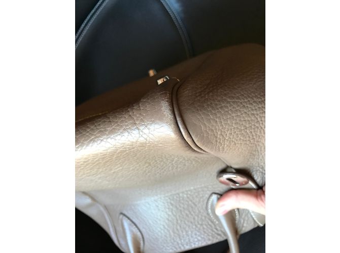 Borsa a mano Hermès Lindy 34 in pelle Etoupe Marrone - vista 5