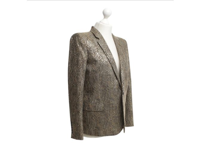 Wunderschöne Saint Laurent Metallic Jacke Golden - Ansicht 3