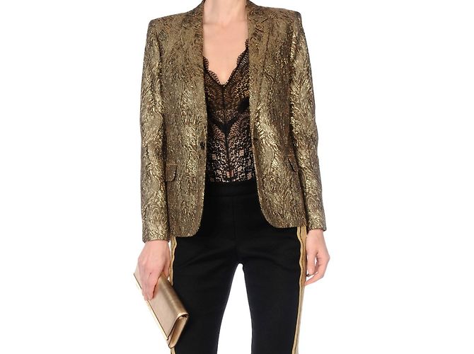 Wunderschöne Saint Laurent Metallic Jacke Golden - Ansicht 7