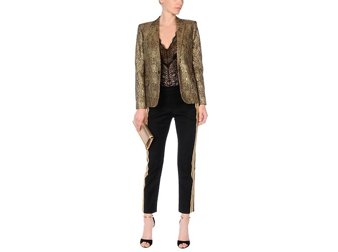 Wunderschöne Saint Laurent Metallic Jacke Golden - Ansicht 8