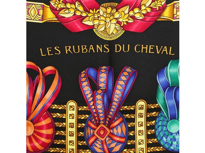 Carré di seta Les Rubans Du Cheval Hermès Parigi Multicolore - vista 4