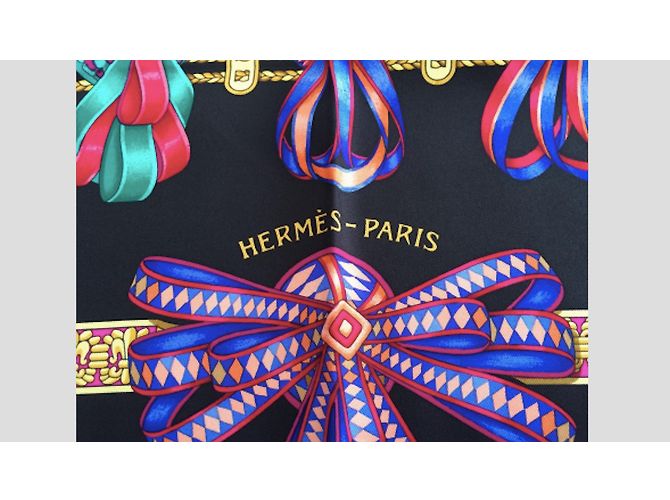 Carré di seta Les Rubans Du Cheval Hermès Parigi Multicolore - vista 5