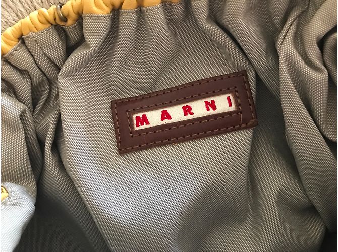Borsa Balloon Marni in pelle d'agnello gialla Giallo - vista 3