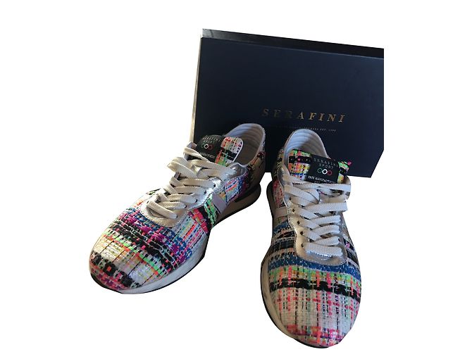 Sneakers Serafini Iridescent Multicolor in Tweed Multicolore - vista 2