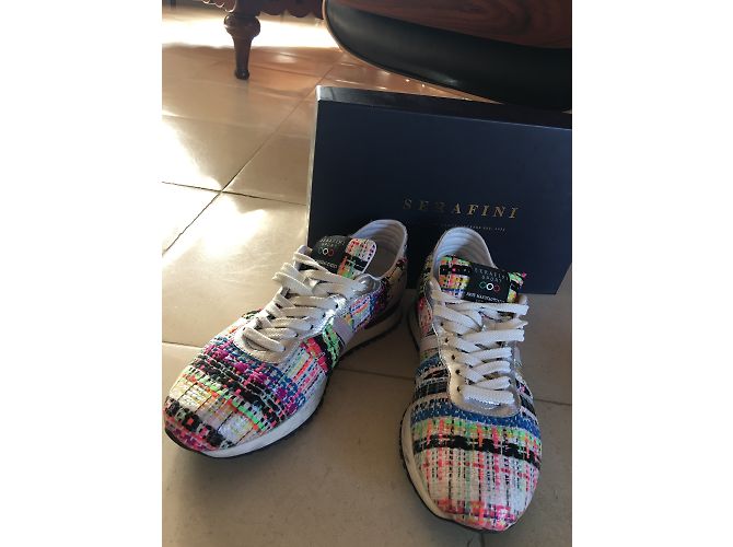 Sneakers Serafini Iridescent Multicolor in Tweed Multicolore - vista 3