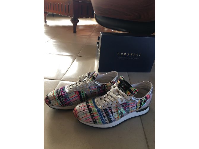 Sneakers Serafini Iridescent Multicolor in Tweed Multicolore - vista 4