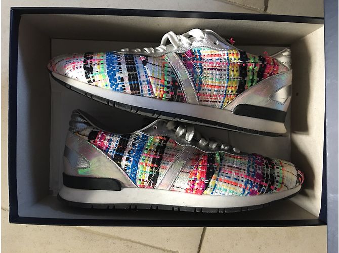 Sneakers Serafini Iridescent Multicolor in Tweed Multicolore - vista 6