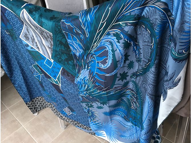Hermès Lenços Azul - vista 3