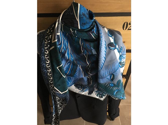 Hermès Lenços Azul - vista 6