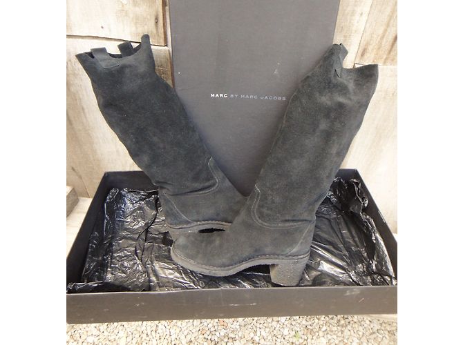 Botas Gardiane Marc by Marc Jacobs Negras de Gamuza Negro - vista 10