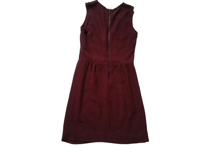 Sandro ärmelloses Kleid bordeaux Polyester Größe 1 - Ansicht 2