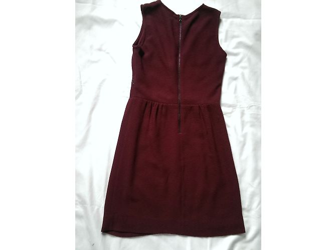 Sandro ärmelloses Kleid bordeaux Polyester Größe 1 - Ansicht 4