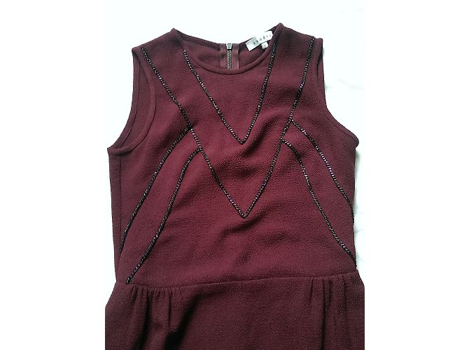 Sandro ärmelloses Kleid bordeaux Polyester Größe 1 - Ansicht 5