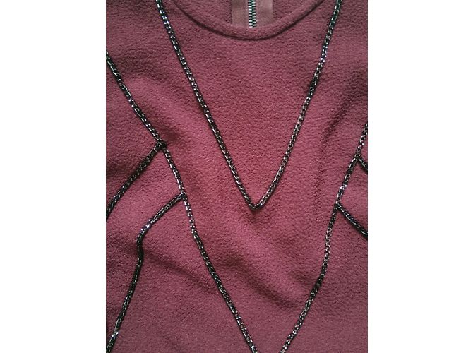Sandro ärmelloses Kleid bordeaux Polyester Größe 1 - Ansicht 7