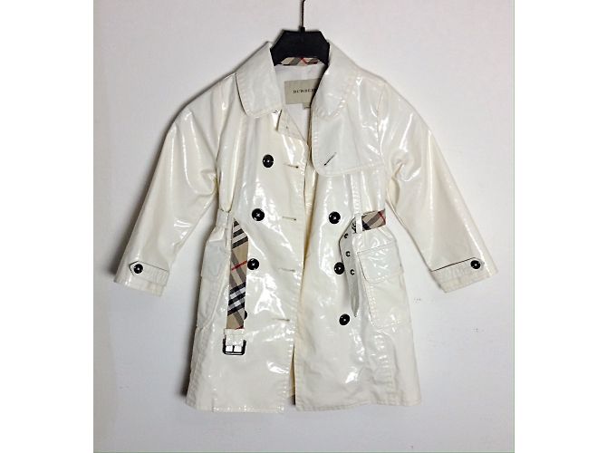Burberry Mädchen Mantel Weiß Baumwolle Nova Check - Ansicht 3