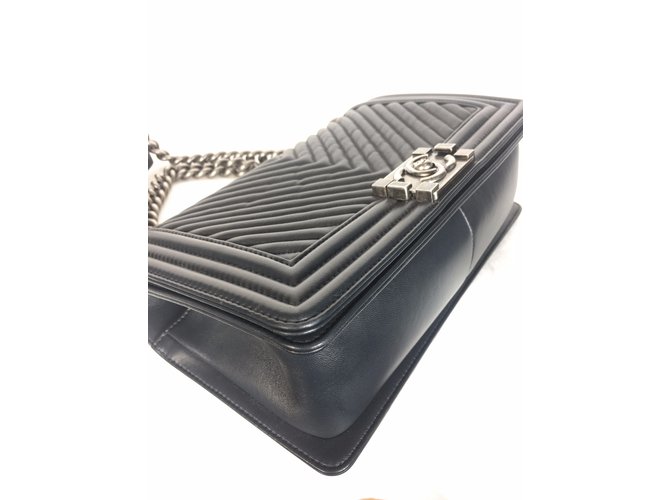 Chanel Boy Medium Chevron Navy Navy blue - view 10