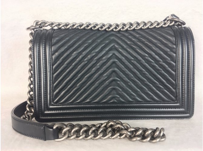 Chanel Boy Medium Chevron Navy Navy blue - view 5