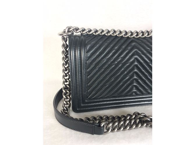 Chanel Boy Medium Chevron Navy Navy blue - view 6