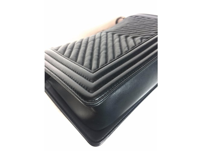 Chanel Boy Medium Chevron Navy Navy blue - view 9