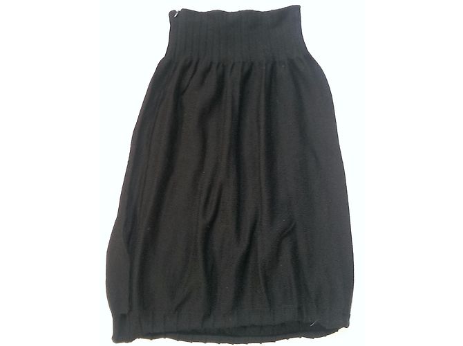 Jupe bouffante Valentino en laine vierge noire - vue 2