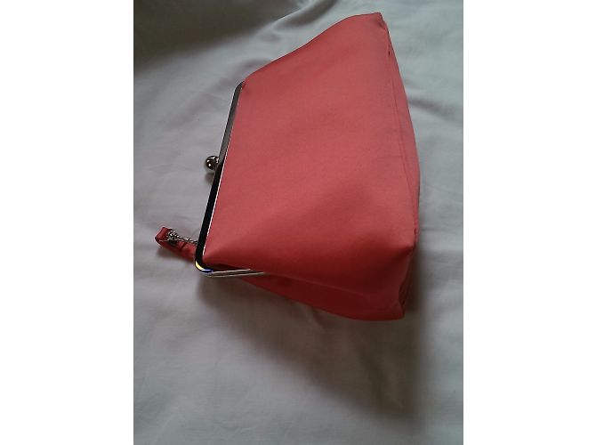 Pochette Rochas RN in raso corallo - vista 4