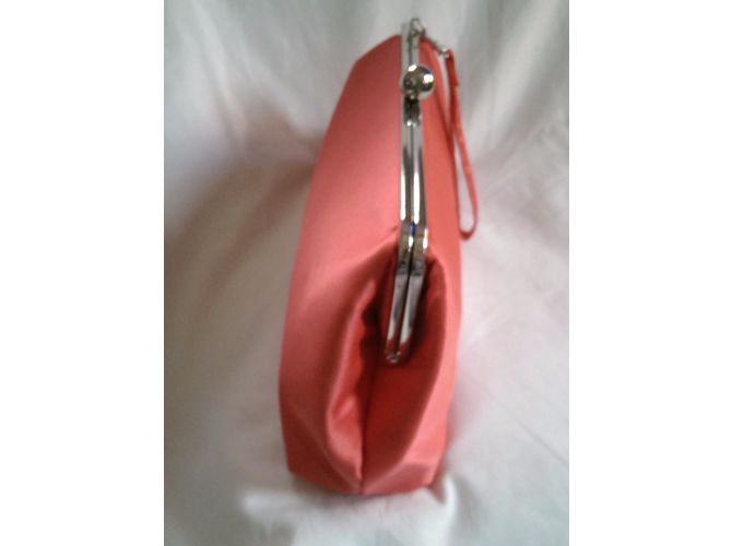 Pochette Rochas RN in raso corallo - vista 5