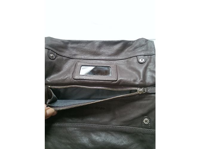 Pochette Vanessa Bruno in pelle marrone - vista 8