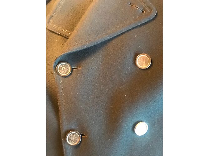 Cappotto Hermès in lana e cashmere nero - vista 3