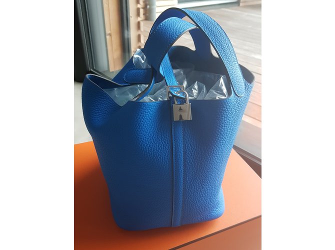 Picotin Hermès Handtaschen Blau - Ansicht 3