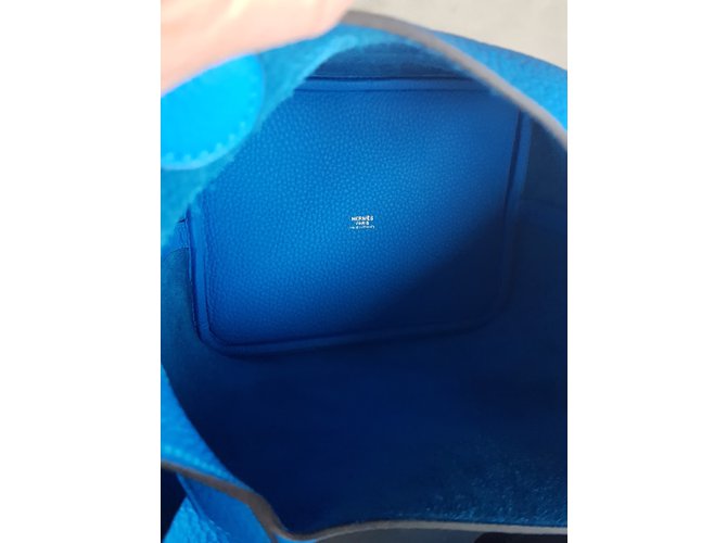 Picotin Hermès Handtaschen Blau - Ansicht 6