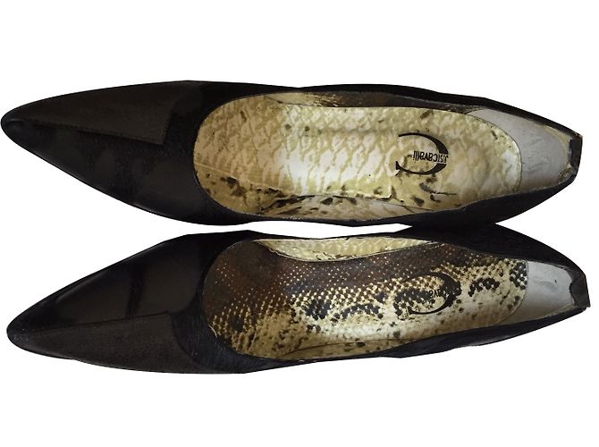 Décolleté Just Cavalli in pelle nera e pelle di vitello Nero - vista 2