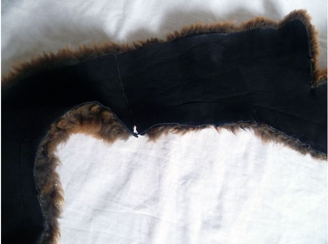 Autre Marque Le renard Collo in pelliccia di agnello marrone - vista 5