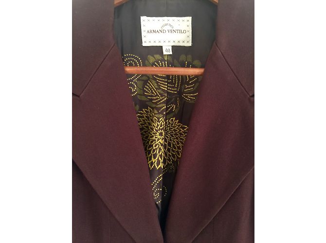 Armand Ventilo Kurze Jacke Dunkelrot Baumwolle Bordeaux - Ansicht 2