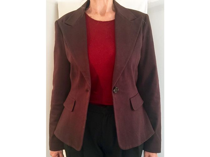 Armand Ventilo Kurze Jacke Dunkelrot Baumwolle Bordeaux - Ansicht 3