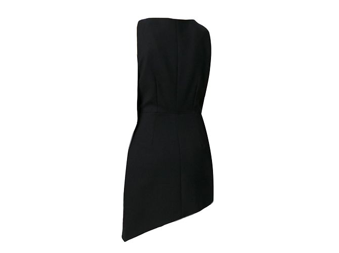 VESTIDO SIN MANGAS CON HEMBRA ASIMÉTRICA EN ÁNGULO de SAINT LAURENT Negro - vista 2
