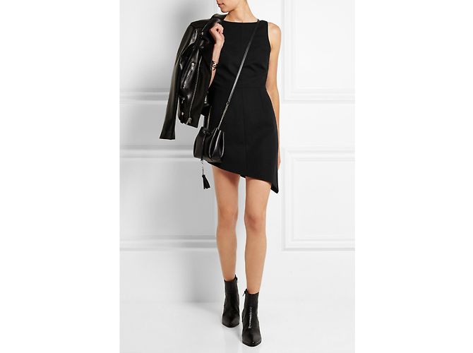 VESTIDO SIN MANGAS CON HEMBRA ASIMÉTRICA EN ÁNGULO de SAINT LAURENT Negro - vista 3
