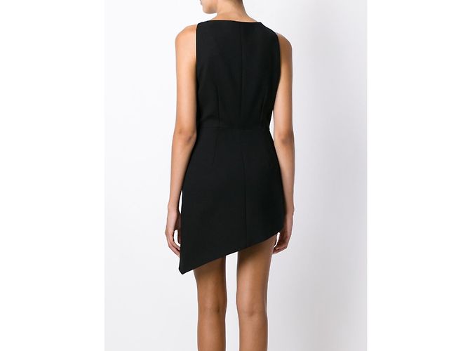 VESTIDO SIN MANGAS CON HEMBRA ASIMÉTRICA EN ÁNGULO de SAINT LAURENT Negro - vista 4