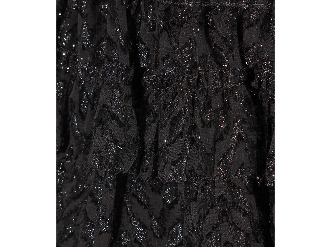 Isabel Marant Falda metalizada con volantes de algodón. Negro - vista 4