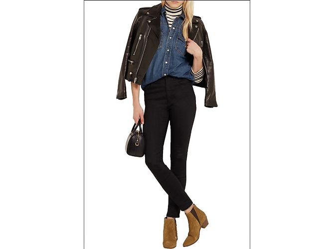 Stivaletti western Saint Laurent in pelle nera Nero - vista 4