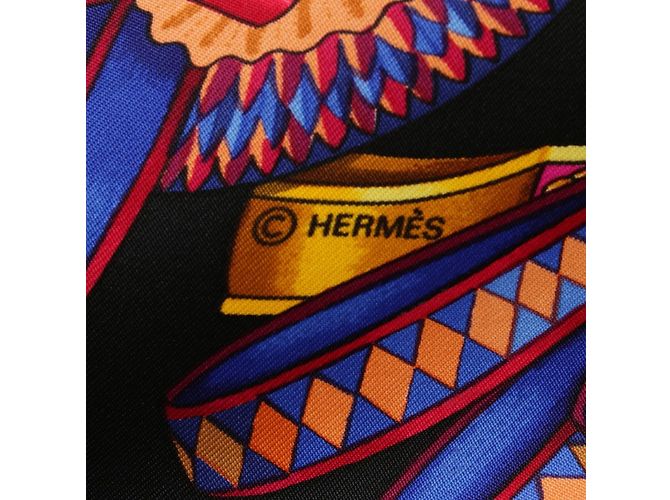 Carré di seta Les Rubans Du Cheval Hermès Parigi Multicolore - vista 9