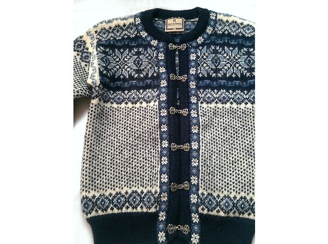Dale of Norway UNISEX-Strickjacke Weiß Blau - Ansicht 4